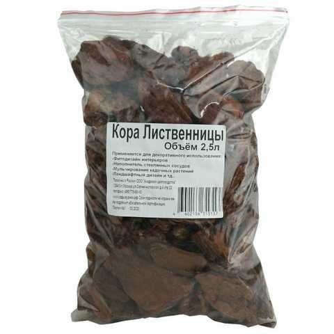 Кора лиственницы галтованная 2,5л /Сады Аурики/