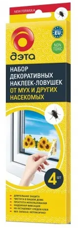 Ловушка наклейка от насекомых 4шт ДЭТА /Химик/