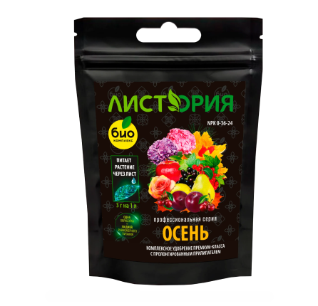 Профессиональное минеральное удобрение Листория ОСЕНЬ NPK: 0-36-24 30г /Биокомплекс/