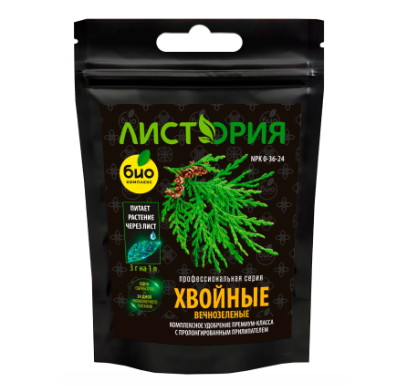 Профессиональное минеральное удобрение Листория Хвойные NPK: 0-36-24 30г /Биокомплекс/