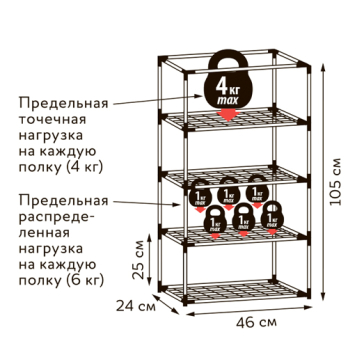 Парник-стеллаж для рассады 4 полки 46x24x105см Тент ПВХ эконом /Uniel/ ФитоЛето