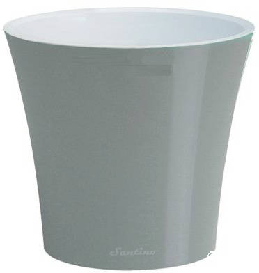 Кашпо 5,0л металлик-белый со вставкой d22 h20 АРТЕ /Сантино/ (24)